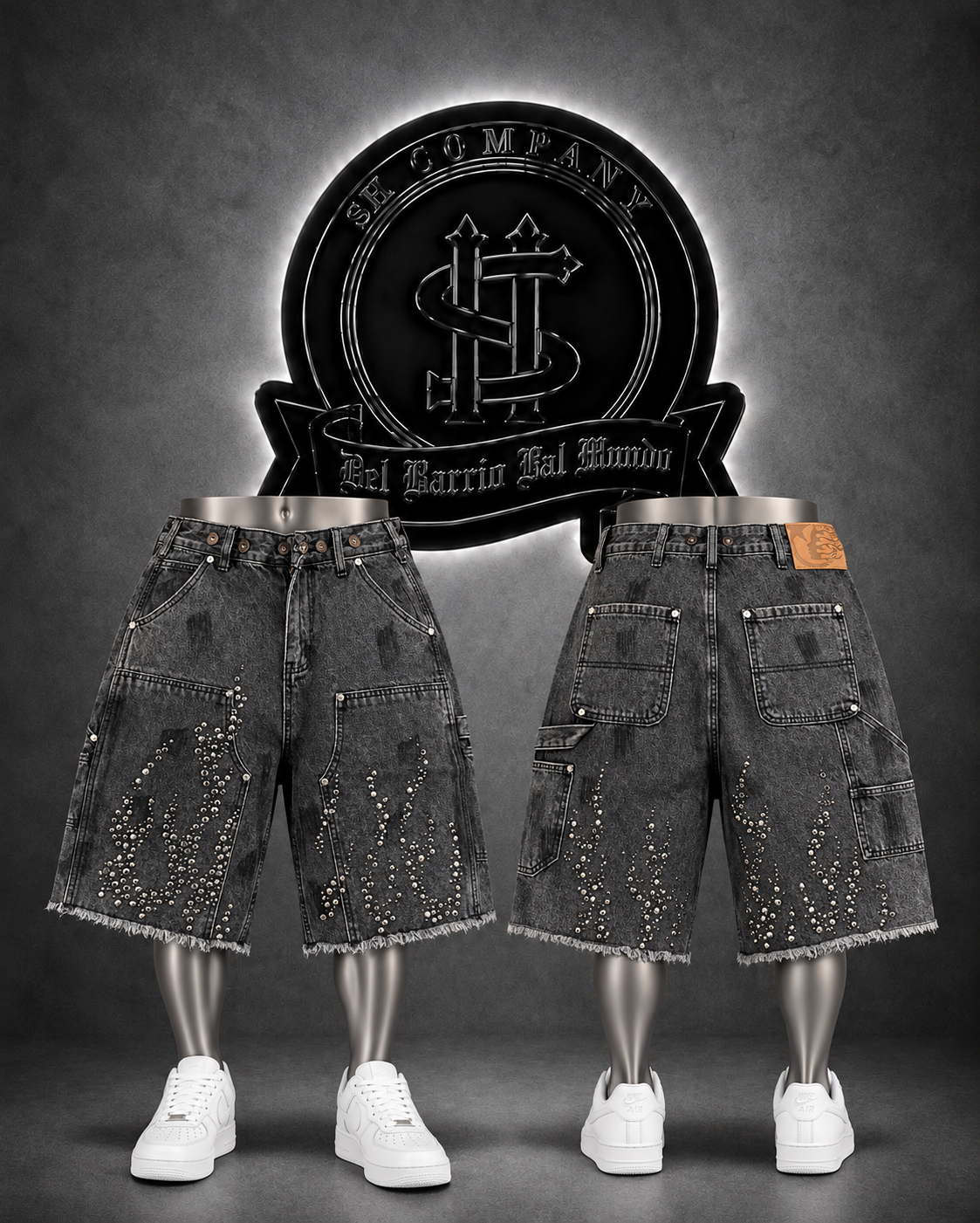 JEANS MOCHO HLLST COLOR GRIS/DETALLE/PERLADO
