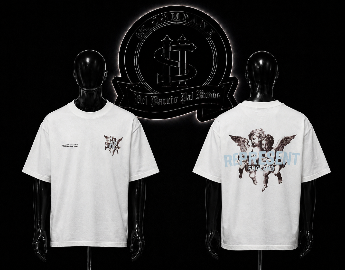 CAMISETA RPS COLOR/BLANCO DETALLE/ESTAMPADO/GRAFICO/ANGELES/ESPALDA