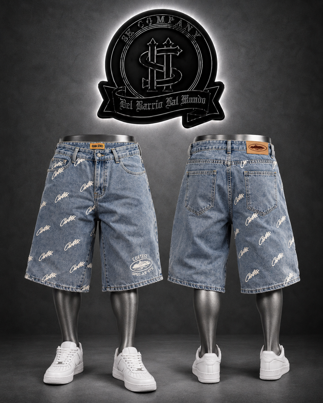 JEANS MOCHO CRTZ COLOR AZUL/DETALLE/ESTAMPADO LOGO IZQ