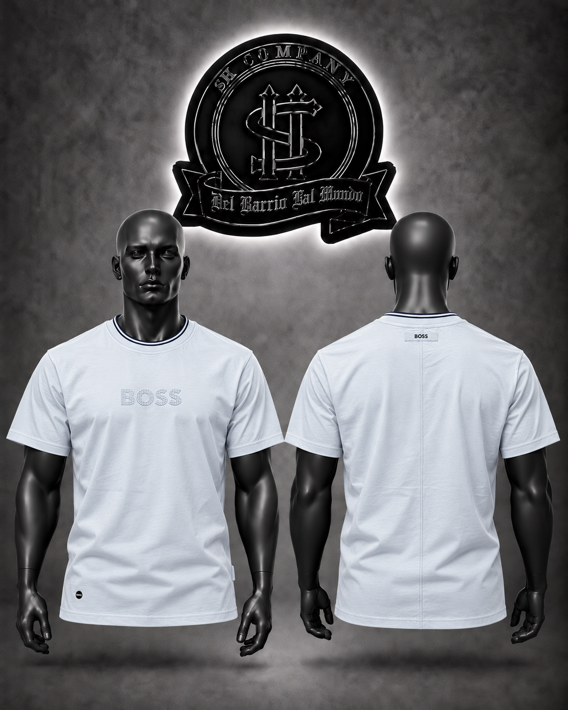 CAMISETA HG COLOR BLANCO/DETALLE/LOGO “BOSS” PARTE FRONTAL