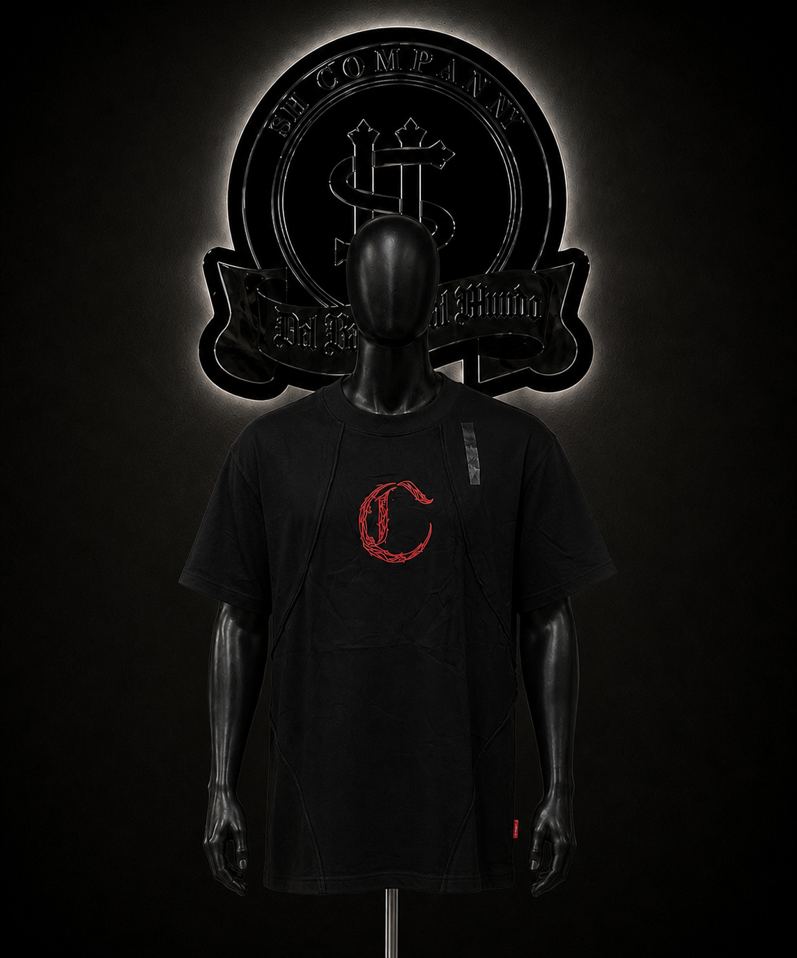 CAMISETA CLM COLOR/NEGRO DETALLE/ESTAMPADO/LOGO/ADELANTE