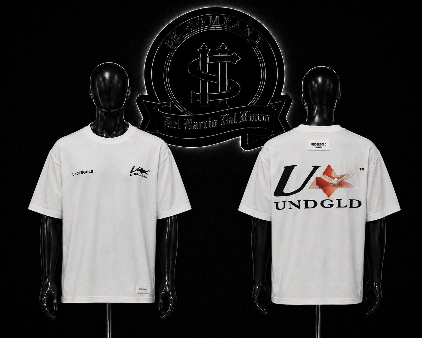 CAMISETA UNDG COLOR/BLANCO DETALLE/ESTAMPADO/GRAFICO/ESPALDA