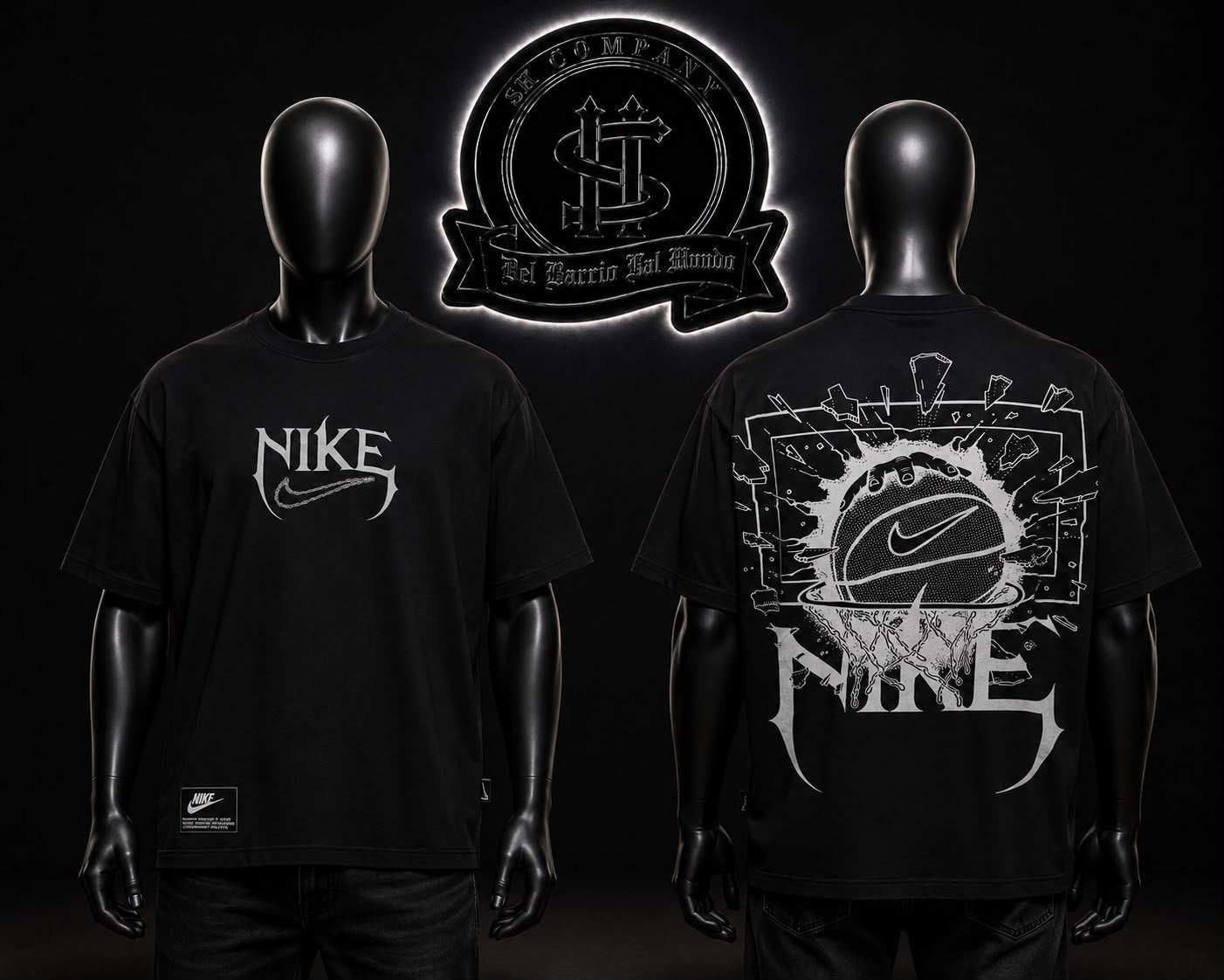 CAMISETA NK COLOR/NEGRO DETALLES/ESTAMPADO/LOGO/ESPALDA