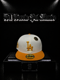 NEW ERA 59FIFTY LOS ANGELES DODGERS COLOR/BLANCA/NARANJA DETALLE/LOGO/BORDADO/NARANJA