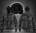 CHAQUETA COLOR NEGRO LV /ESTAMPADO LV COMPLETO BLANCO NEGRO