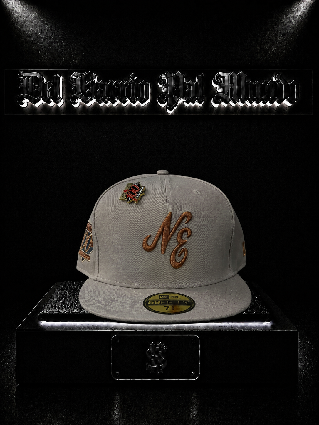 NEW ERA 59FIFTY NEWARK EAGLES COLOR/BEIGE DETALLE/LOGO/BORDADO/NARANJA