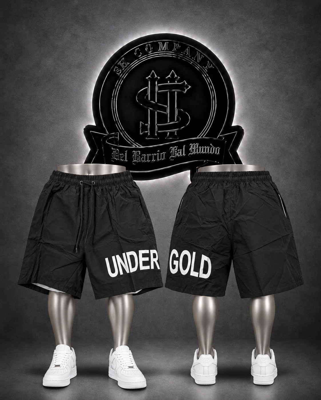 PANTALONETA NDGL COLOR NEGRO/DETALLE/ LOGO DELANTERO