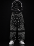 JEANS BAGGY BOTA RECTA COLOR/NEGRO DETALLE/ESTAMPADO/MANDALA/BLANCO