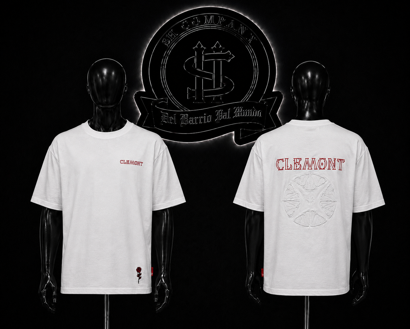 CAMISETA CLM COLOR/BLANCO DETALLES/ESTAMPADO/LOGO/ESPALDA
