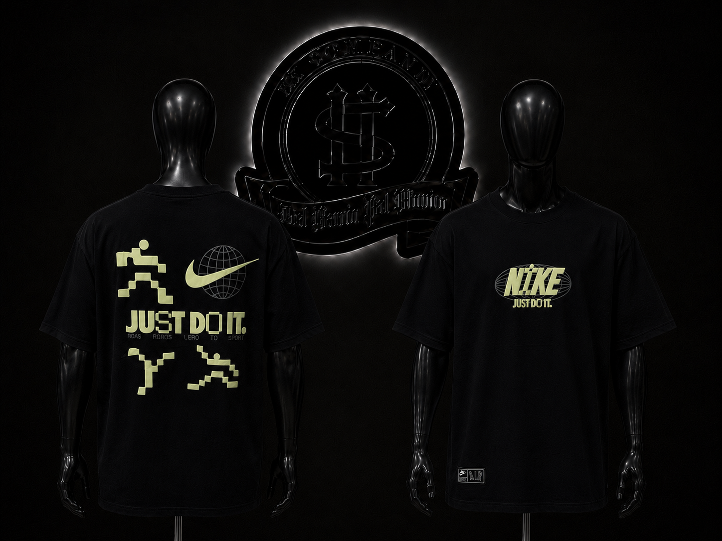 CAMISETA NK COLOR/NEGRO DETALLES/ESTAMPADO/PIXEL/LOGO/ESPALDA