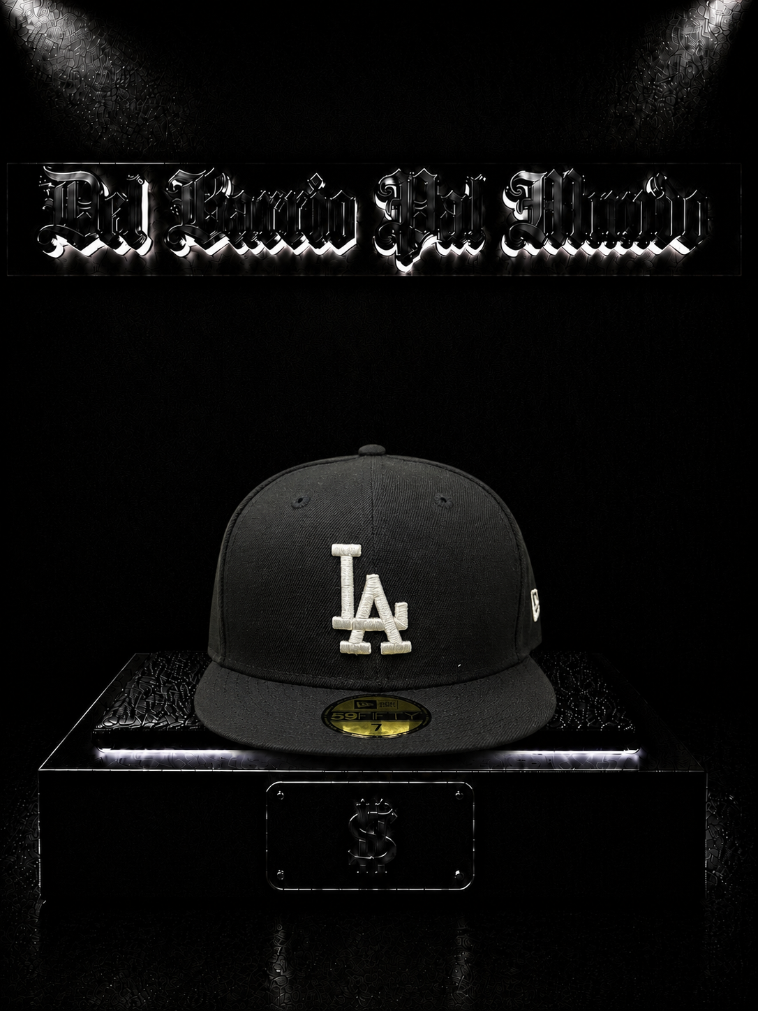 NEW ERA 59FIFTY LA COLOR/NEGRA DETALLE/LOGO/BORDADO/BLANCO