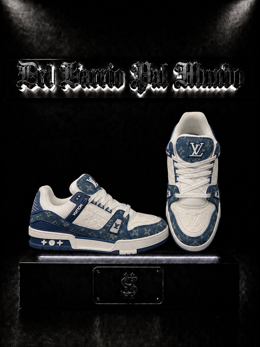 ZAPATILLAS LV COLOR/BICOLOR/BLANCO/AZUL SUELA/AZUL