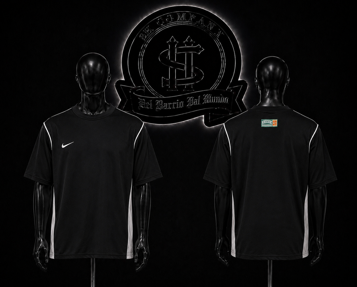 CAMISETA NK COLOR/NEGRO DETALLE/ESTAMPADO/LOGO/PEQUEÑO/ADELANTE