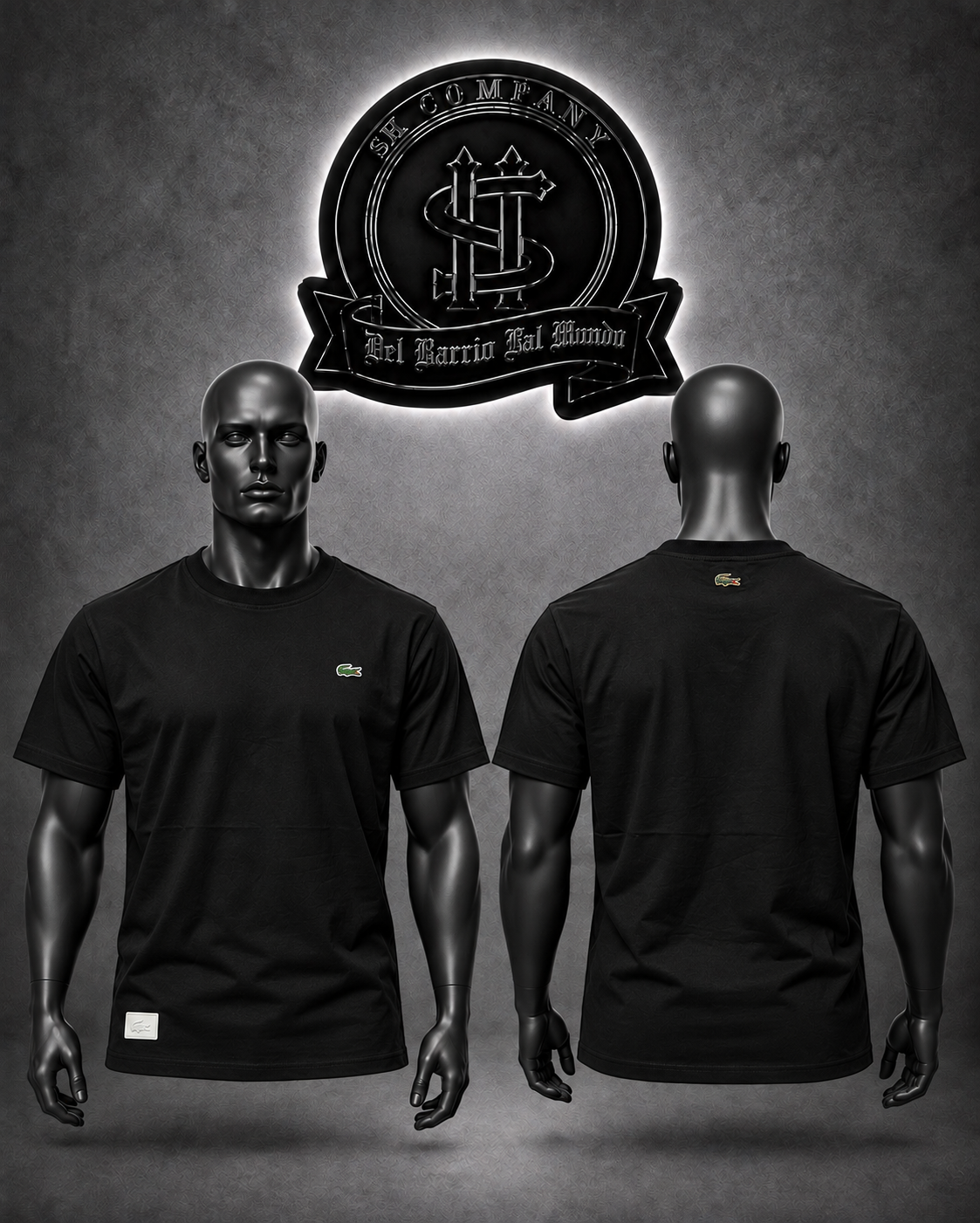 CAMISETA LCST COLOR NEGRO/DETALLE/LOGO “REPTIL” PARTE FRONTAL/ “REPTIL” PARTE TRASERA