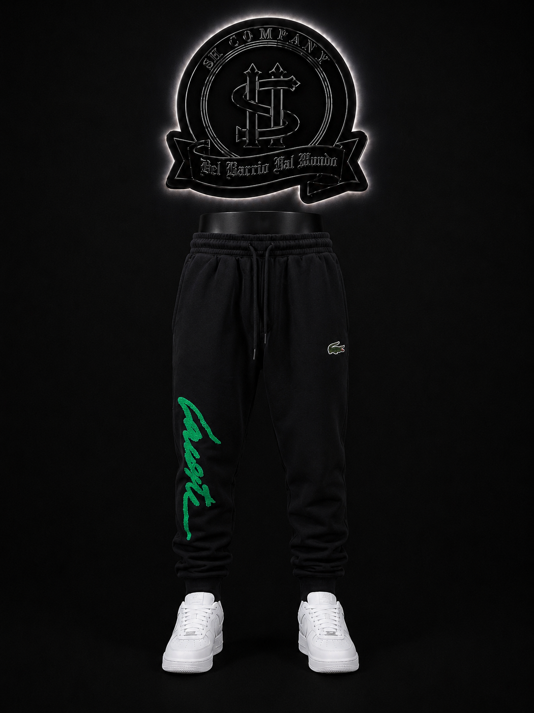SUDADERA LCT COLOR/NEGRO DETALLE/LOGO/VERDE