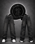 JEANS AMIRI BOTA RECTA COLOR  NEGRO/DETALLE/ESTAMPADO “AMIRI’’FRONTAL Y ESPALDA