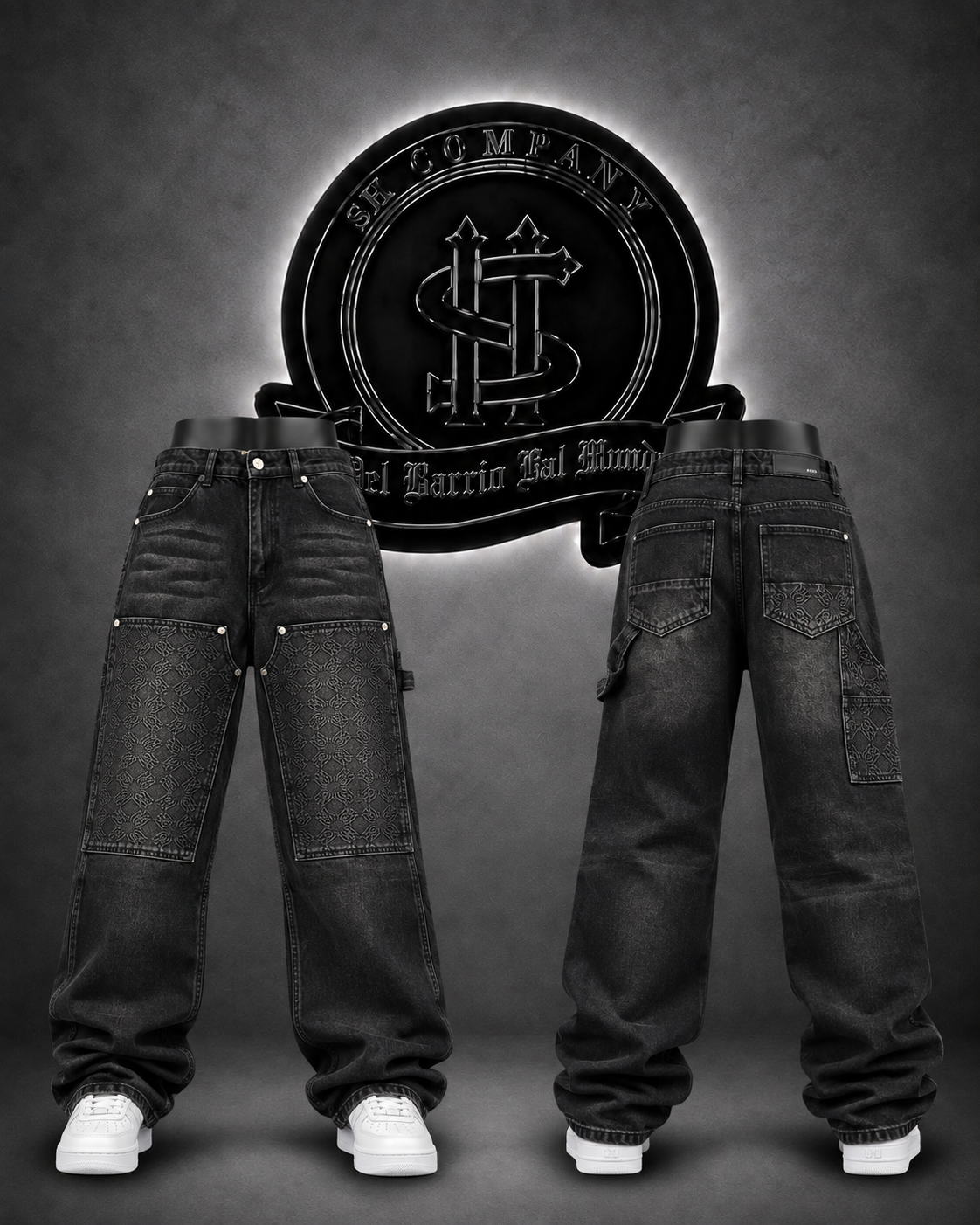 JEANS AMIRI BOTA RECTA COLOR  NEGRO/DETALLE/ESTAMPADO “AMIRI’’FRONTAL Y ESPALDA