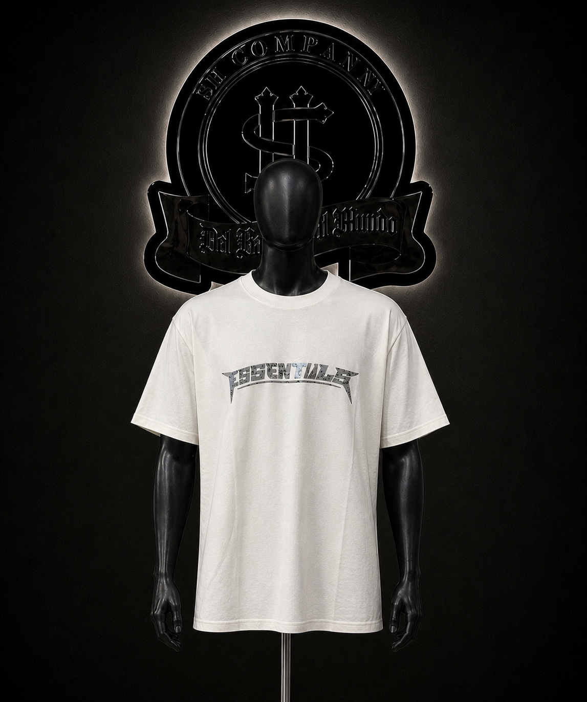 CAMISETA ESNTL COLOR/BLANCO DETALLES/ESTAMPADO/LOGO/ADELANTE