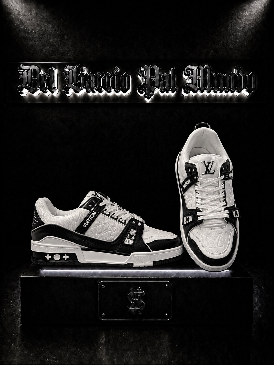 ZAPATILLAS LV COLOR/BICOLO/BLANCO/NEGRO SUELA/NEGRA