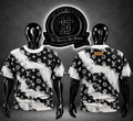 CAMISETA LV COLOR BLANCO NEGRO/DETALLE/ESTAMPADO LV