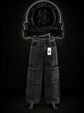 JEANS BAGGY BOTA RECTA COLOR/NEGRO DETALLE/BOLSILLO/CARGO