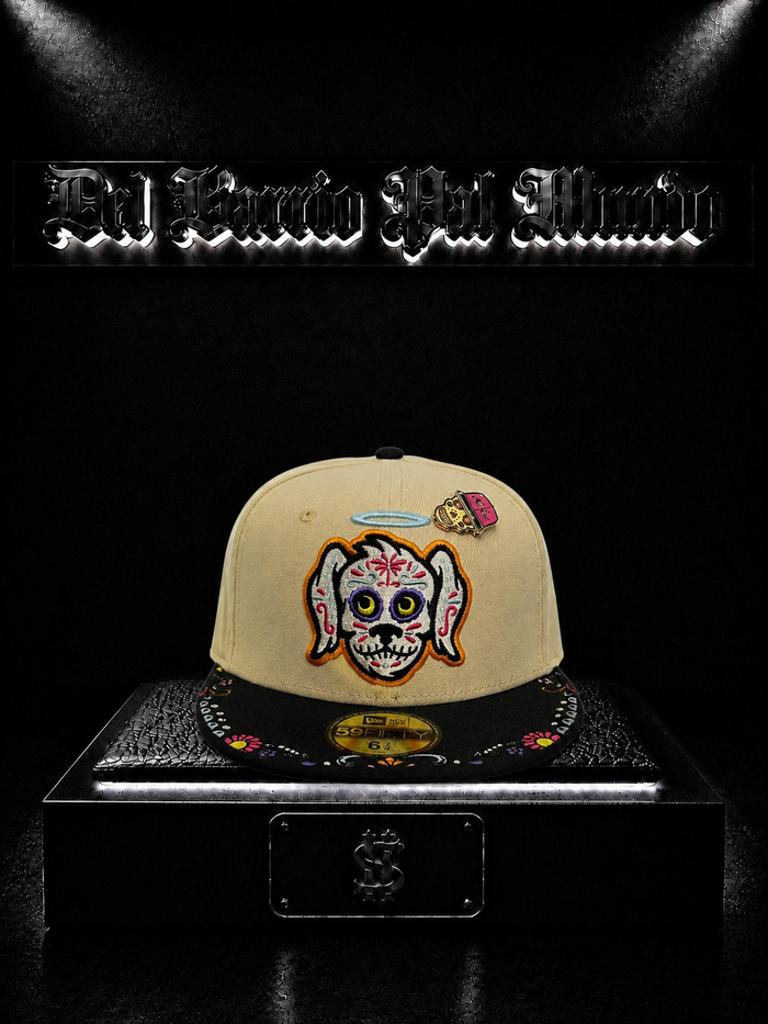 NEW ERA 59FIFTY COLOR/BEIGE/NEGRA DETALLE/LOGO/BORDADO/BLANCO