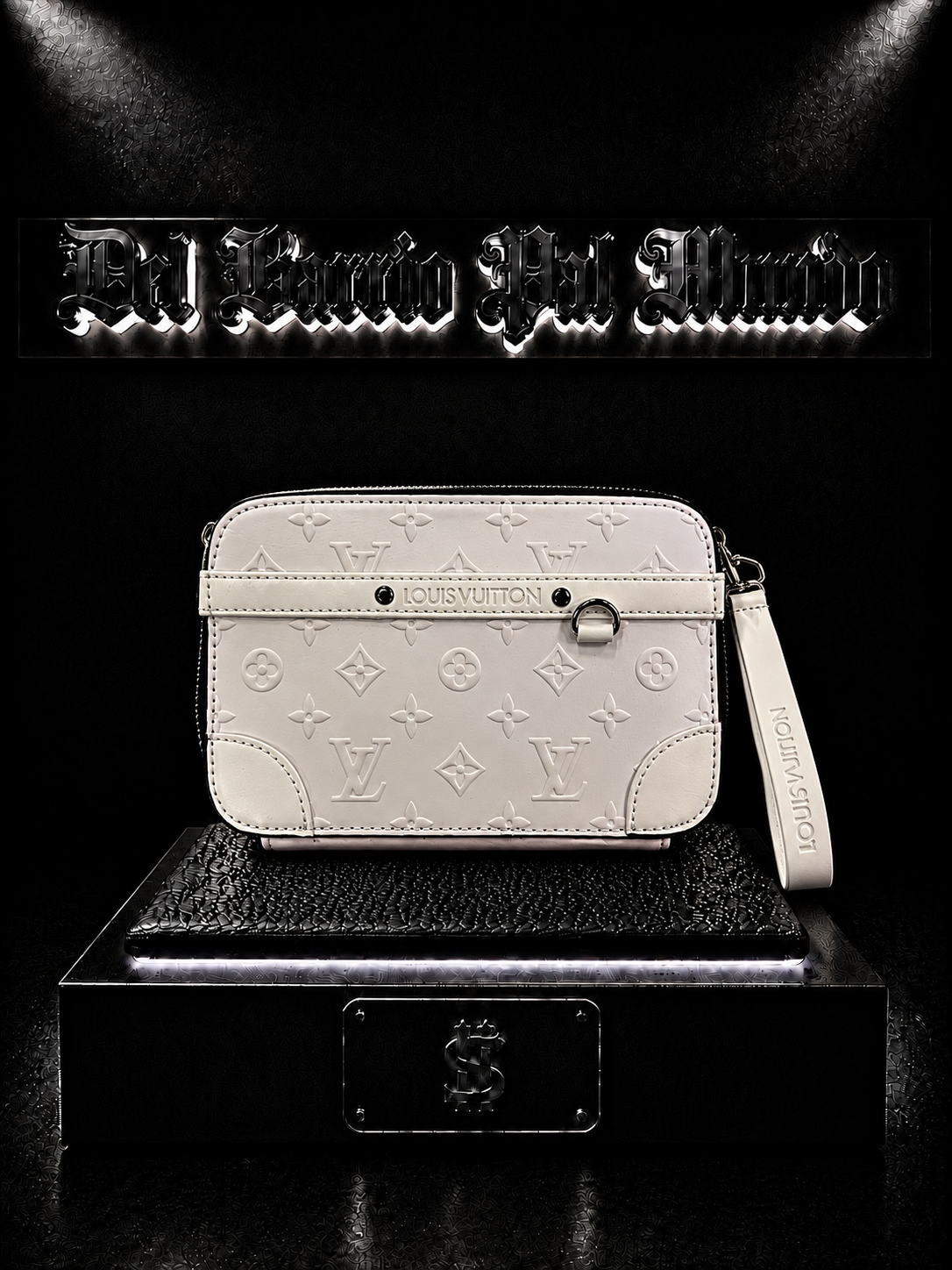 CARRIELE LV COLOR BLANCO/DETALLE/LV REPUJADO