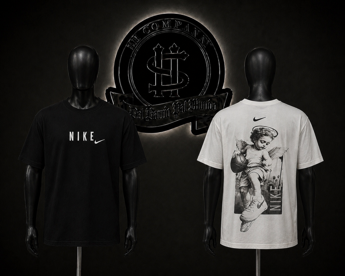 CAMISETA NK COLOR/NEGRO/BLANCO DETALLE/ESTAMPADO/ANGEL/ESPALDA