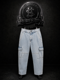 JEANS BAGGY BOTA RECTA COLOR/AZUL/CLARO DETALLE/BOLSILLO/CARGO