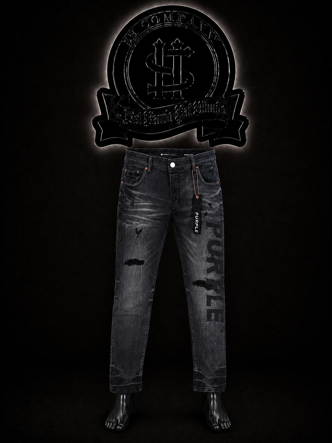JEAN PRPL COLOR/BICOLOR/NEGRO/GRIS DETALLES/ESTAMPADO/PIERNA/DERECHA