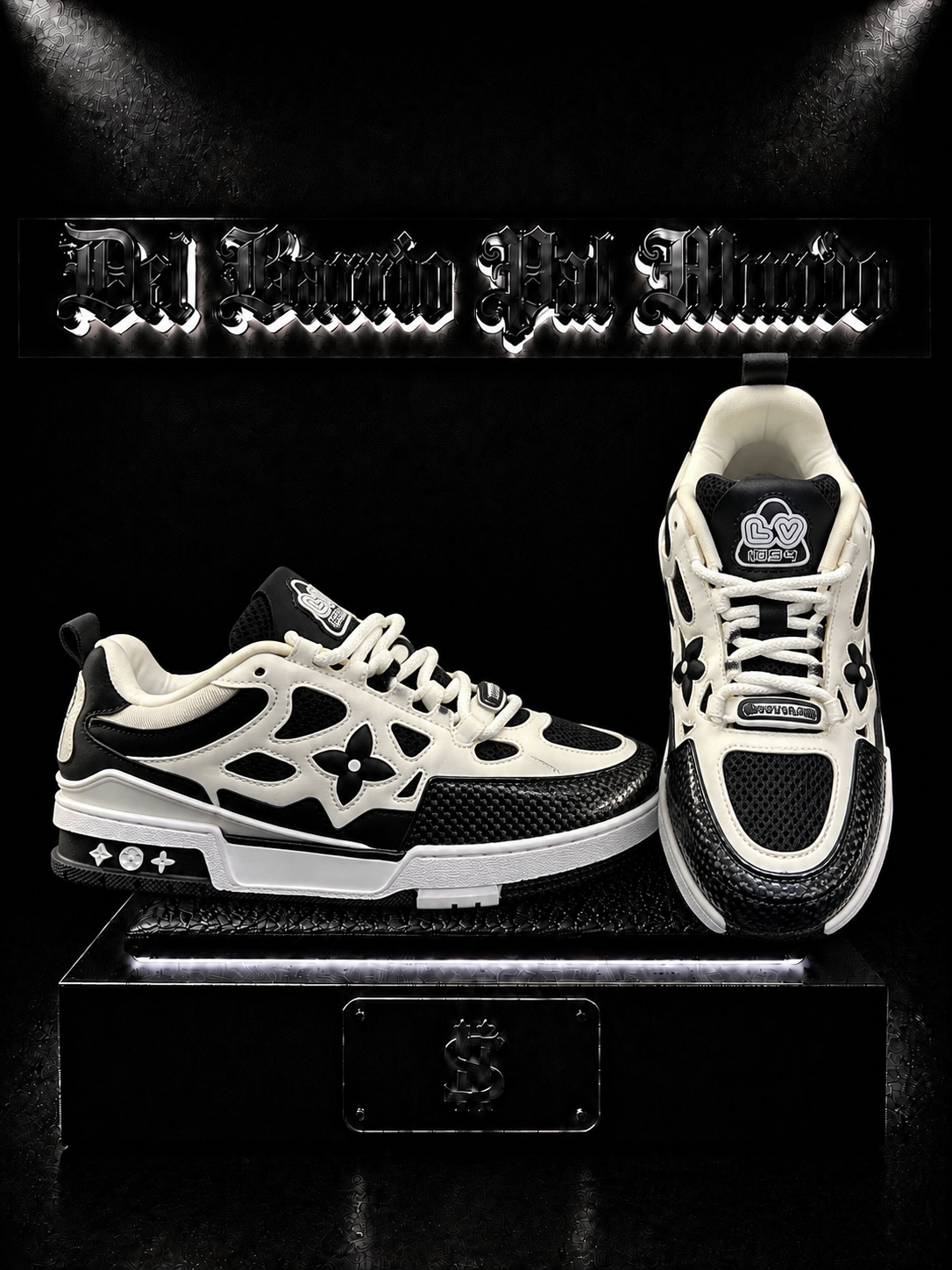 ZAPATILLAS LV COLOR BLANCO-NEGRO/DETALLE/SKATE