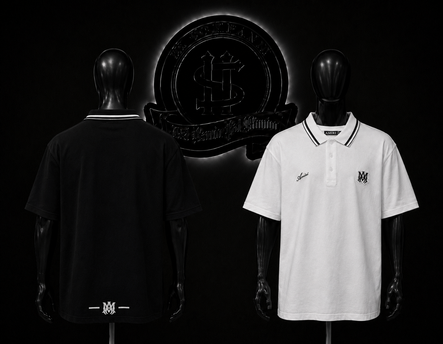 CAMIBUSO POLO AMR COLOR/BLANCO/NEGRO DETALLE/BORDADO/ESPALDA