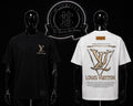 CAMISETA LV COLOR/NEGRO/BLANCO DETALLES/ESTAMPADO/LOGO/ESPALDA/BEIGE