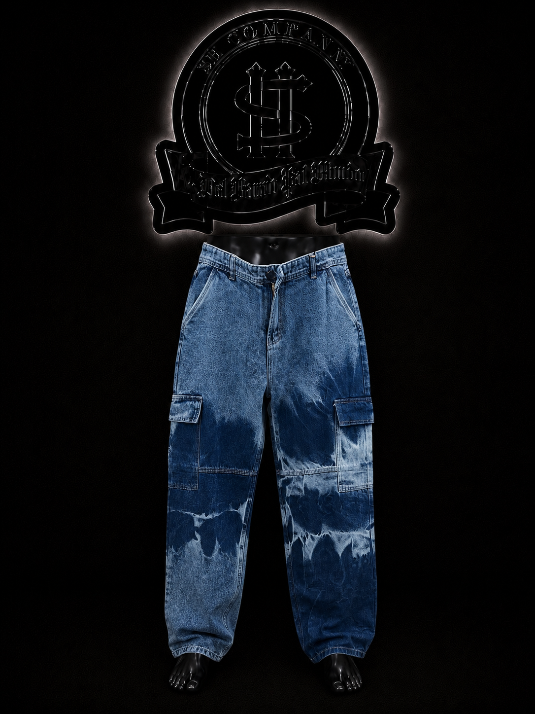 JEANS BAGGY BOTA RECTA COLOR/BICOLOR/AZUL/CLARO/OSCURO DETALLE/BOLSILLO CARGO