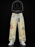 JEANS BAGGY BOTA RECTA COLOR/AZUL/CLARO DETALLE/ESTAMPADOS