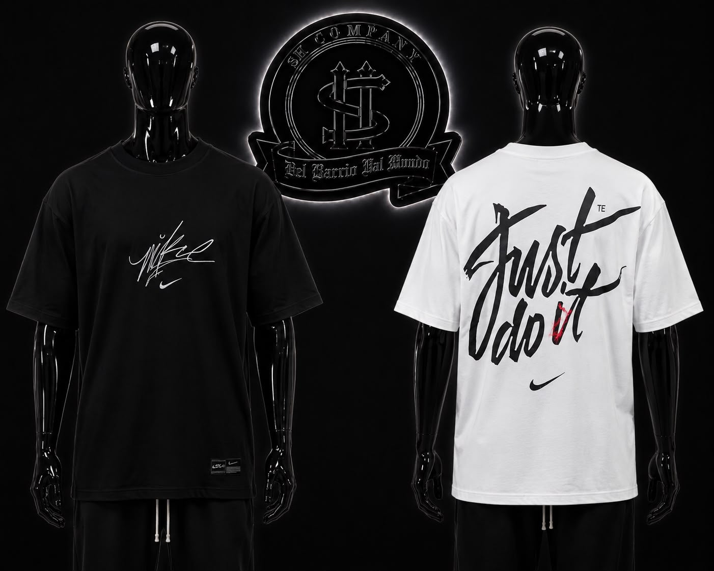 CAMISETA NK COLOR/NEGRO/BLANCO DETALLES/ESTAMPADO/LOGO/ESPALDA/NEGRO