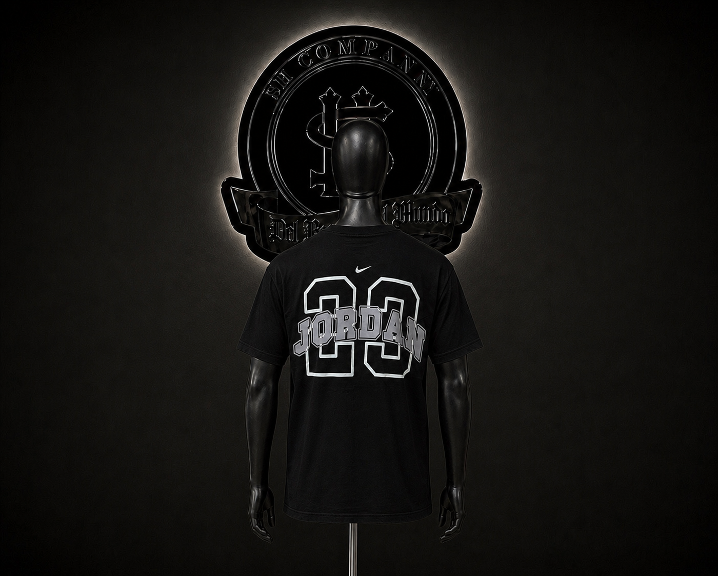 CAMISETA JRD COLOR/NEGRO DETALLES/ESTAMPADO/LOGO/23/ESPALDA