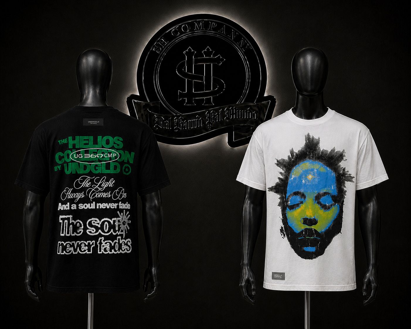 CAMISETA UND COLOR/BLANCO/NEGRO DETALLES/ESTAMPADO/GRAFICO/ROSTRO/ADELANTE