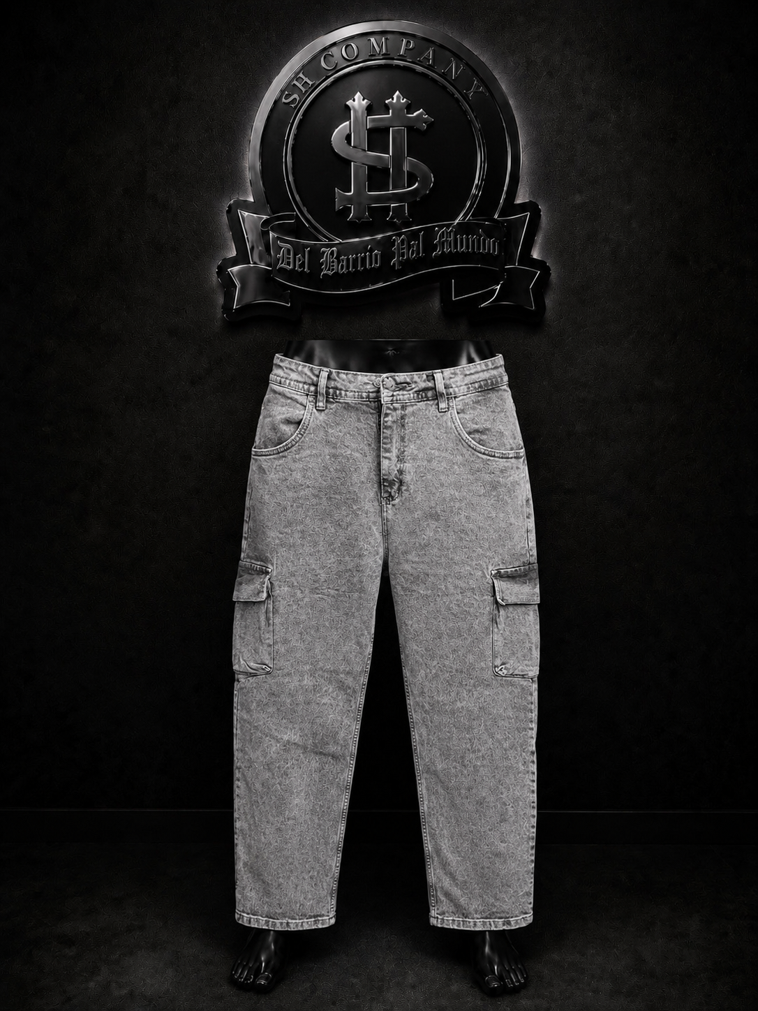JEANS BAGGY BOTA ANCHA COLOR/GRIS/CLARO DETALLE/BOLSILLO/CARGO