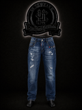 JEANS DQS2 COLOR/AZUL/OSCURO DETALLES/PARCHES/BOLSILLO/DERECHO