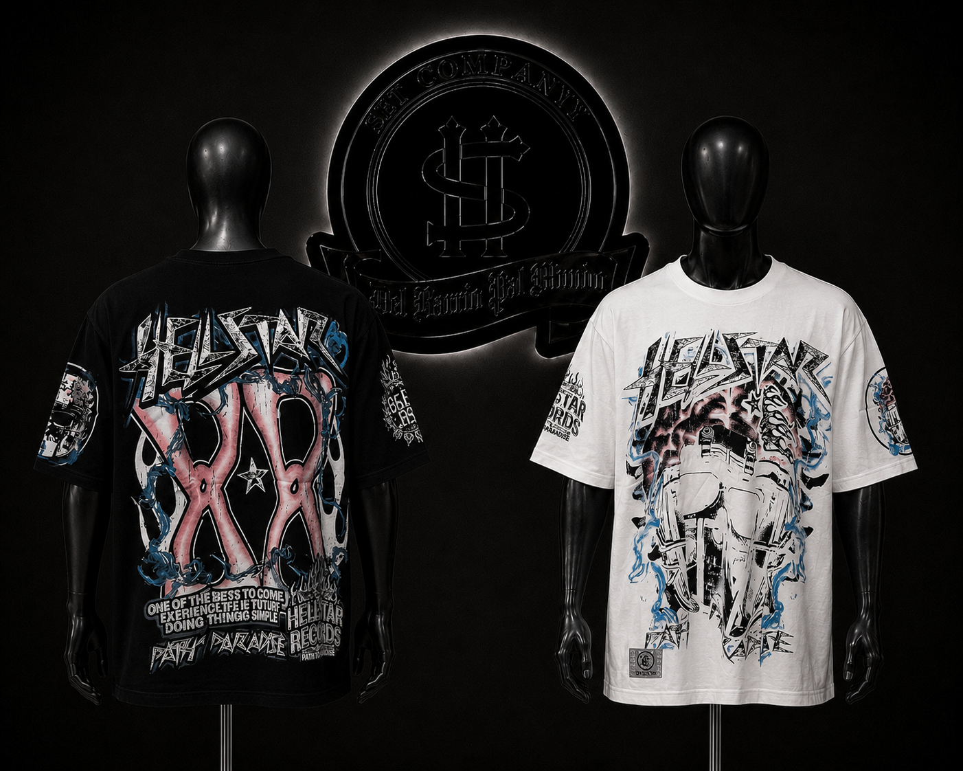CAMISETA HLST COLOR/NEGRO/BLANCO DETALLES/ESTAMPADO/GRAFICO