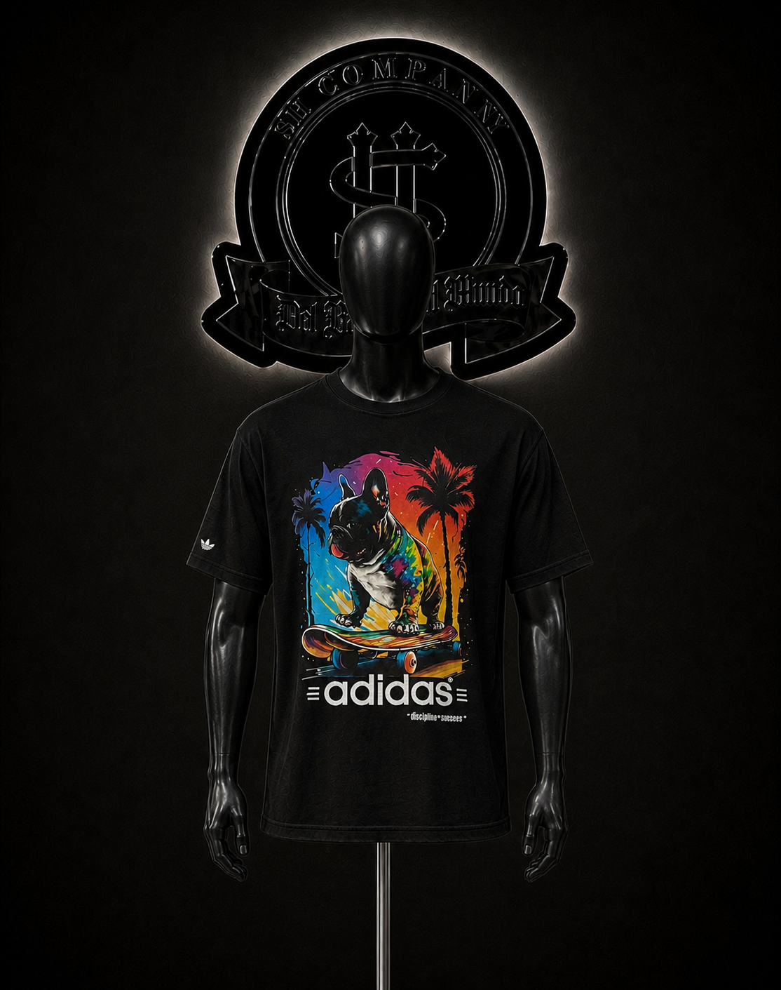 CAMISETA ADD COLOR/NEGRO DETALLES/ESTAMPADO/PERRO/ADELANTE