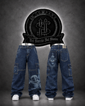 JEANS BAGGY BOTA RECTA /COLOR  /AZUL CLARO /DETALLE/ESTAMPADO ANGEL
