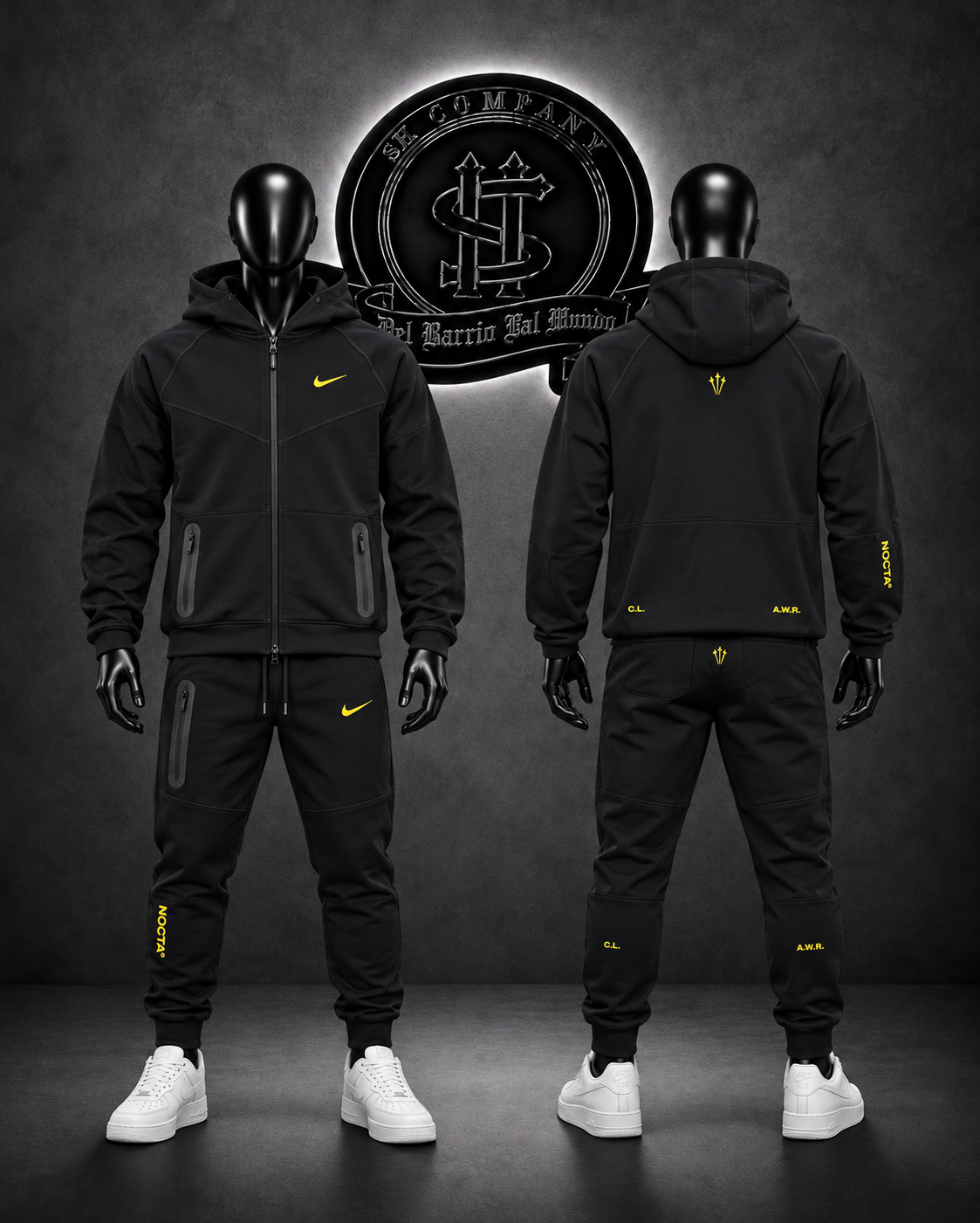CONJUNTO NK NOCT/COLOR NEGRO/DETALLES/LOGO FRONTAL Y ESPALDA