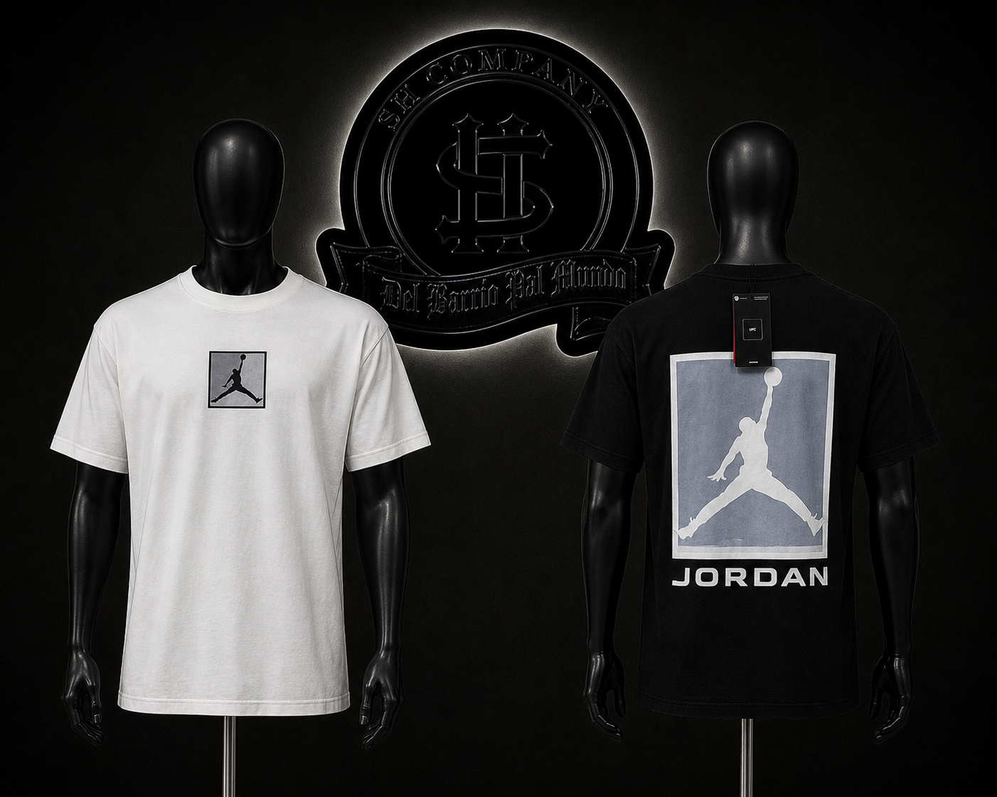 CAMISETA JRD COLOR/BLANCO/NEGRO DETALLES/ESTAMPADO/LOGO/ESPALDA