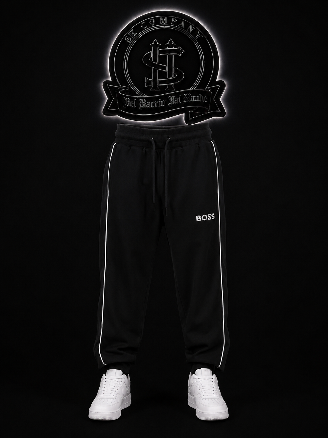 SUDADERA HB COLOR/NEGRO DETALLE/LINEA/BLANCA