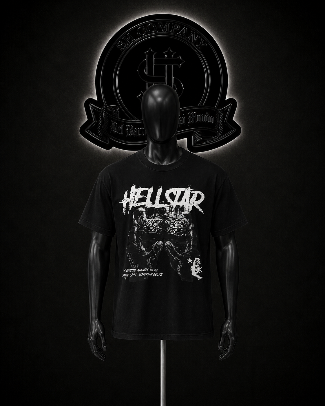 CAMISETA HST COLOR/NEGRO DETALLE/ESTAMPADO/LOGO/ADELANTE