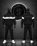 CONJUNTO NK COLOR NEGRO/DETALLES/LOGO FRONTAL/LINEAS GRUESAS HORIZONTAL MANGAS/VERTICALES SUDADERA