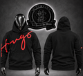 SACO HGBS COLOR NEGRO/DETALLE EN PECHO/ CAPUCHA.