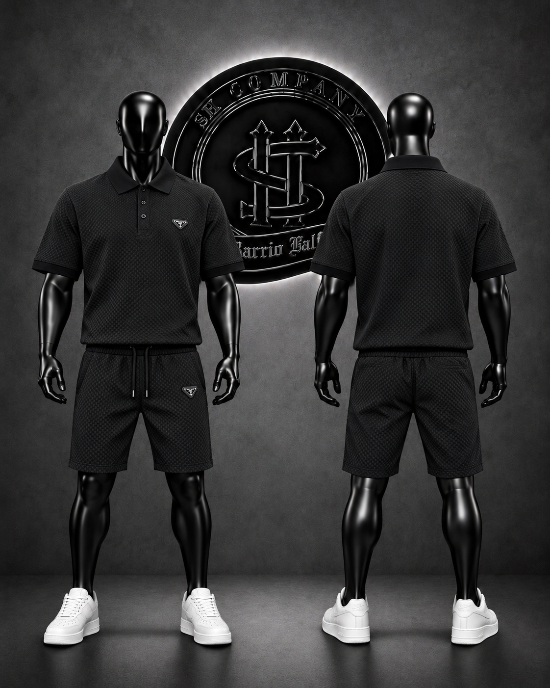 CONJUNTO PRDA COLOR NEGRO/RELIEVE NEGRO